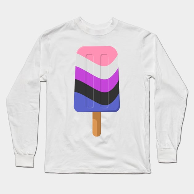 Cute Gender Fluid Pride Flag Popsicle Long Sleeve T-Shirt by LiveLoudGraphics